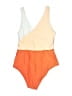 Cupshe Color Block Orange One Piece Swimsuit Size S - photo 2