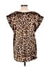 Ann Taylor LOFT 100% Polyester Animal Print Brown Sleeveless Blouse Size L - photo 2
