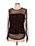 DKNY Animal Print Brown Long Sleeve Blouse Size L - photo 1
