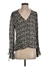Parker Animal Print Black Long Sleeve Silk Top Size XS - photo 1