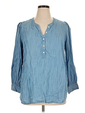 Talbots 3/4 Sleeve Button-Down Shirt (view 1)