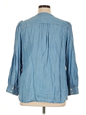 Talbots 3/4 Sleeve Button-Down Shirt (view 2)