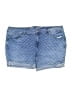 Torrid Checkered-gingham Blue Denim Shorts Size 24 - photo 1