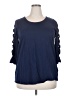 Roaman's 100% Cotton Blue 3/4 Sleeve Top Size 18 (L) - photo 1