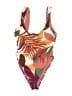 Vitamin A Print Brown One Piece Swimsuit Size S - photo 1