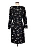 Ann Taylor Print Black Casual Dress Size L - photo 2