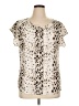 Violet & Claire 100% Polyester Animal Print Ivory Short Sleeve Blouse Size XL - photo 1