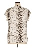 Violet & Claire 100% Polyester Animal Print Ivory Short Sleeve Blouse Size XL - photo 2