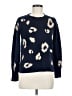 J.Crew 100% Cashmere Animal Print Blue Cashmere Pullover Sweater Size M - photo 1