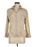 Theory Tan 3/4 Sleeve Button-Down Shirt Size M - photo 1