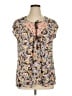 DR2 100% Polyester Brown Short Sleeve Blouse Size XL - photo 1