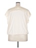 Worthington 100% Polyester Metallic Ivory Short Sleeve Blouse Size 2X - photo 2