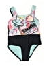 Justice Graphic Blue One Piece Swimsuit Size 5 - 6 - photo 1