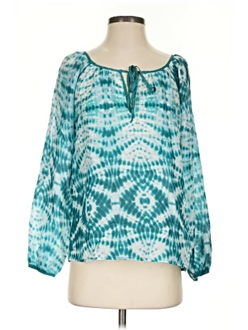 Velvet 3/4 Sleeve Silk Top (view 1)