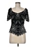 DressBarn 100% Polyester Black Short Sleeve Top Size M - photo 1