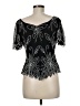 DressBarn 100% Polyester Black Short Sleeve Top Size M - photo 2