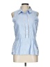 Veronica Beard 100% Cotton Blue Sleeveless Button-Down Shirt Size 12 - photo 1