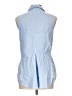 Veronica Beard 100% Cotton Blue Sleeveless Button-Down Shirt Size 12 - photo 2