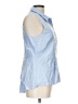 Veronica Beard 100% Cotton Blue Sleeveless Button-Down Shirt Size 12 - photo 4