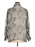 Liz Claiborne 100% Polyester Animal Print Silver Long Sleeve Blouse Size 1X - photo 2
