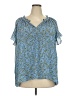 Max Studio 100% Polyester Blue Short Sleeve T-Shirt Size 3X - photo 1