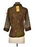 Anna Paisley Green 3/4 Sleeve Button-Down Shirt Size S - photo 2