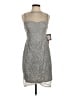 Marina 100% Nylon Metallic Silver Cocktail Dress Size 4 - photo 1