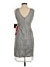 Marina 100% Nylon Metallic Silver Cocktail Dress Size 4 - photo 2