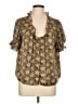J.Crew 100% Polyester Brown Short Sleeve Blouse Size L - photo 1