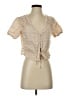 Volcom Tan Short Sleeve Blouse Size S - photo 1