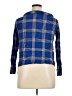 H&M 100% Cotton Plaid Blue Long Sleeve Blouse Size 14 - photo 2