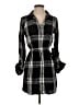 Express 100% Rayon Plaid Black Casual Dress Size XS - photo 1