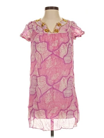 Calypso by Christiane Celle Short Sleeve Silk Top (view 1)