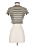 Papaya 100% Spandex Stripes Ivory Short Sleeve Turtleneck Size S - photo 2