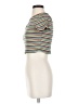 Papaya 100% Spandex Stripes Ivory Short Sleeve Turtleneck Size S - photo 5