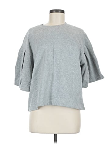 Madewell Heathered Raglan Puff-Sleeve Sweatshirt (view 1)