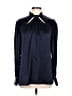 Etcetera 100% Silk Blue Long Sleeve Silk Top Size 10 - photo 1