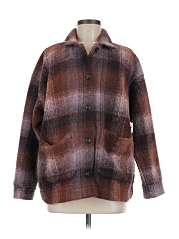 Madewell Brushed Plaid Knit Shirt Jacket (view 1)