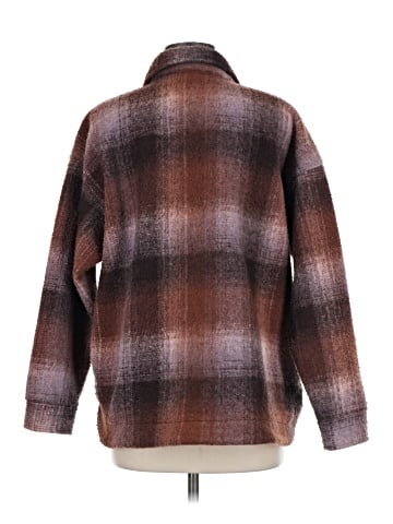Madewell Brushed Plaid Knit Shirt Jacket (view 2)