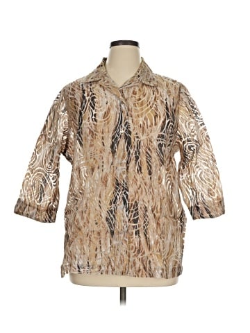 Alia 3/4 Sleeve Button-Down Shirt (view 1)