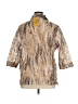 Alia Animal Print Tan 3/4 Sleeve Button-Down Shirt Size 16 Petite - photo 2