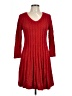 Echo 100% Acrylic Red Casual Dress Size L - photo 1