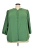 Monday Fun 100% Polyester Green 3/4 Sleeve Blouse Size 2X - photo 1