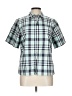 Pendleton 100% Cotton Checkered-gingham Teal Short Sleeve Button-Down Shirt Size L - photo 1