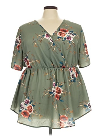 BLOOMCHIC Short Sleeve Blouse (view 1)
