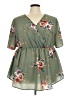 BLOOMCHIC 100% Polyester Green Short Sleeve Blouse Size 22 - photo 1