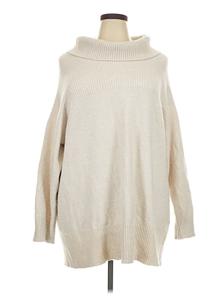 Pre-owned Terra & Sky Turtleneck Sweater In Tan