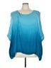 Democracy 100% Rayon Blue 3/4 Sleeve Blouse Size 2X - photo 1