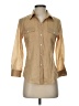 Theory 100% Cotton Tan 3/4 Sleeve Button-Down Shirt Size S - photo 1