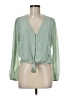WAYF 100% Polyester Green Long Sleeve Blouse Size M - photo 1